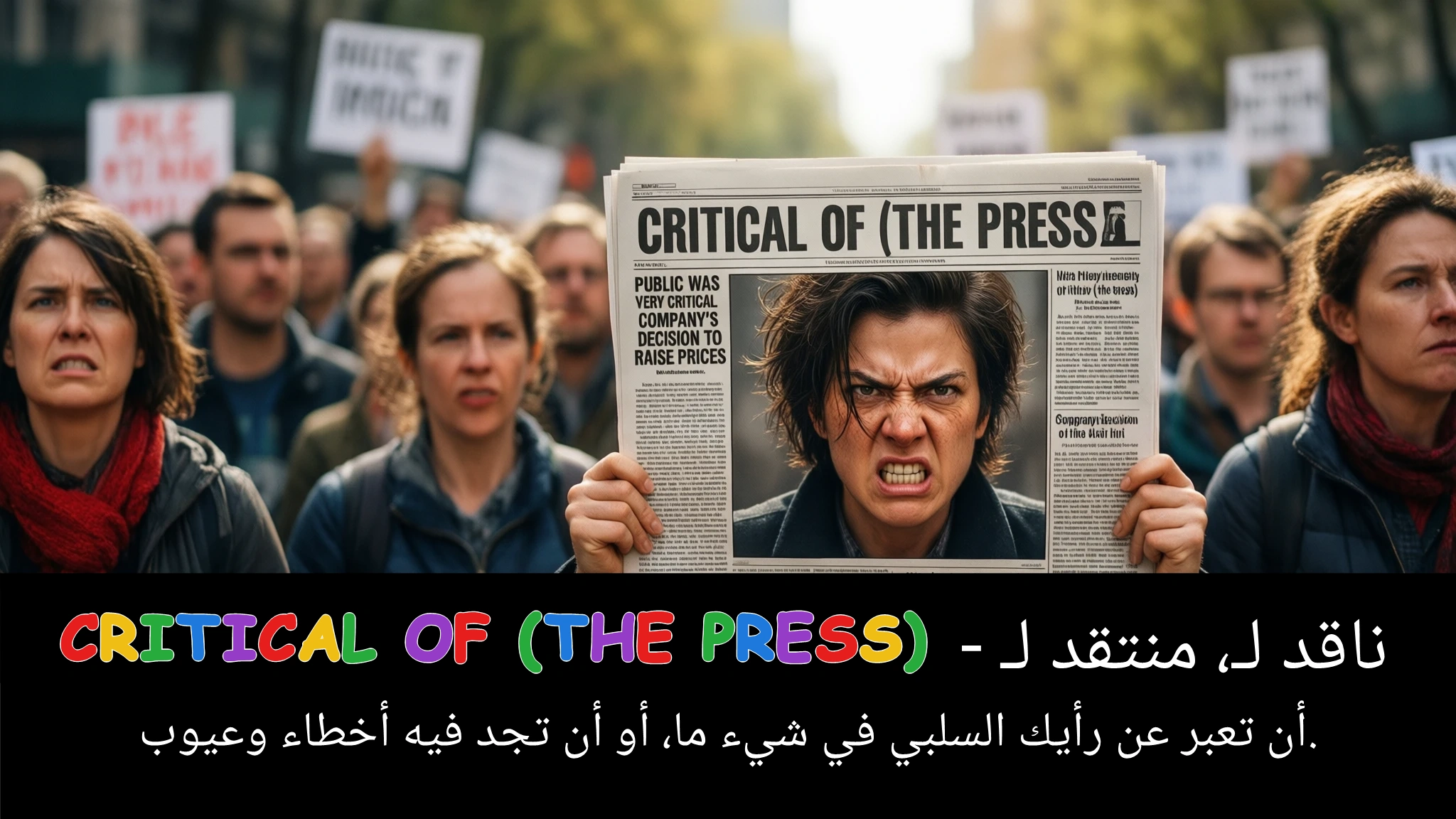 Arabic Illustration for critical of (the press)